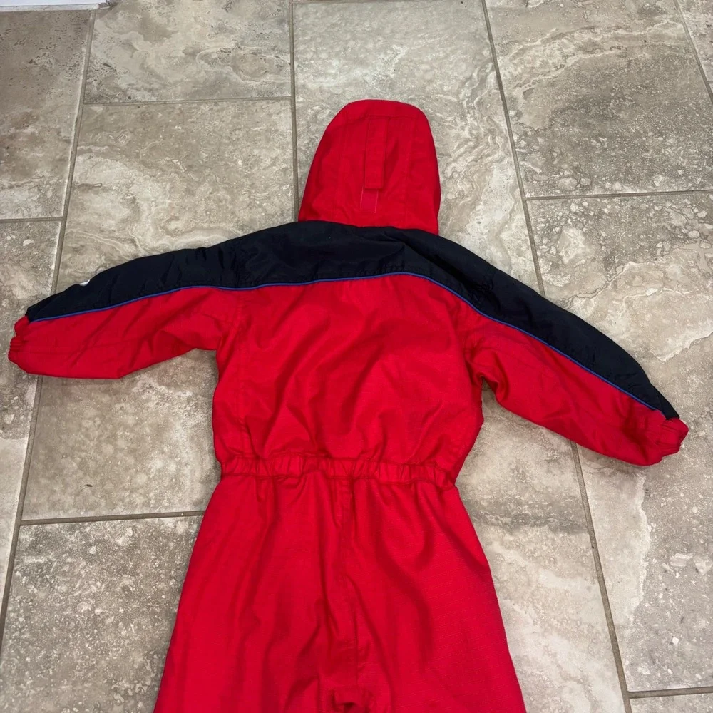 Columbia Tectonite Kids Snow Suit Red Black Fleece Lined One Piece‎ Bunting 3T
